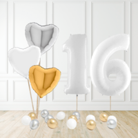 2 Opgeblazen folie cijfers Wit