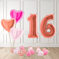 2 Opgeblazen folie cijfers Rose Gold