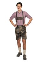 Korte lederhosen zandbruin/grijs