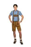 Korte lederhosen middenbruin/olijf