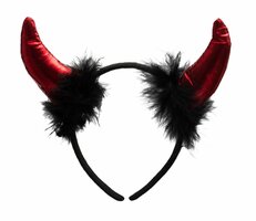 Devil headband with fur