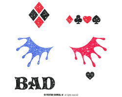 "DANGEROUS" FACE GLITTER, 20X20 CMS.