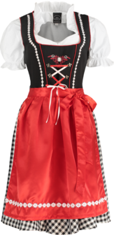 Dirndl zwart/wit geruit