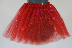 Tule rokje met licht en glitter rood