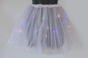 Tule rokje met licht en glitter wit