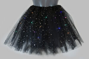 Tule rokje met licht en glitter zwart