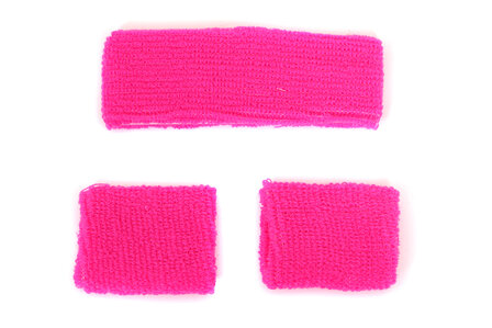 Set zweetbandjes roze