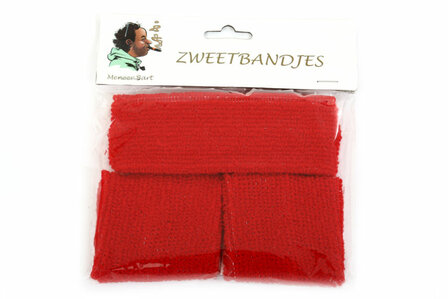 Set zweetbandjes rood