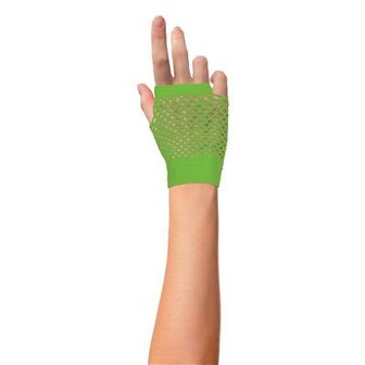 Nethandschoen kort fluo groen