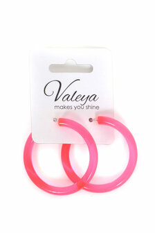 Oorbellen neon pink
