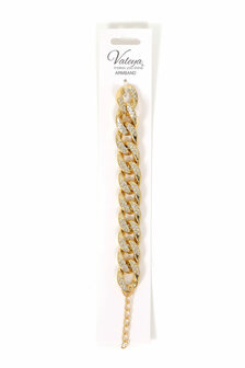 Armband goud strass schakel