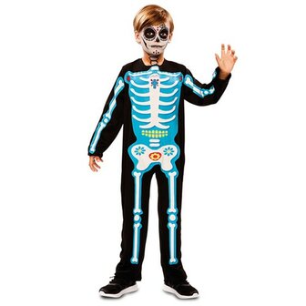 Day of the dead blue skeleton