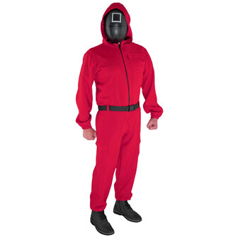 Rode overall met masker