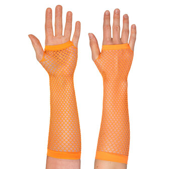 Nethandschoen lang fluo oranje