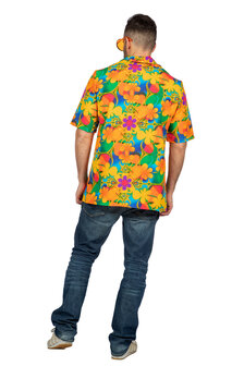 Hawa&iuml; hemd oranje bloemen