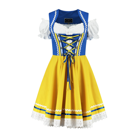 Mini Dirndl geel/blauw