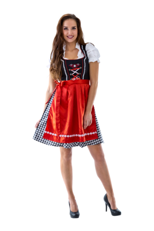 Dirndl zwart/wit geruit