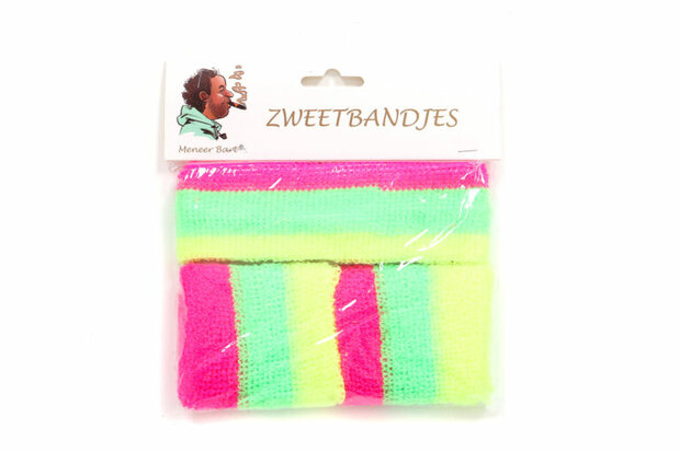 Set zweetbandjes multicolor