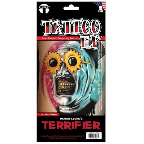 FX tattoo Art the clown with glasses