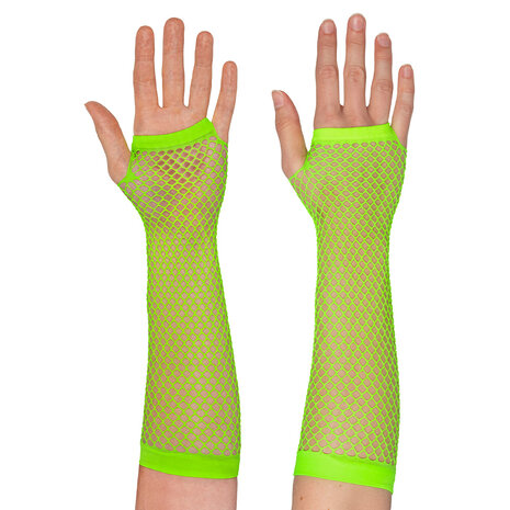 Nethandschoen lang fluo groen