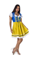 Mini Dirndl geel/blauw
