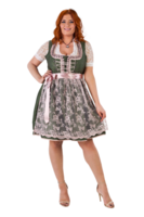 Drindl Deluxe groen-oudroze 