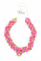 Ketting fuchsia goud schakel